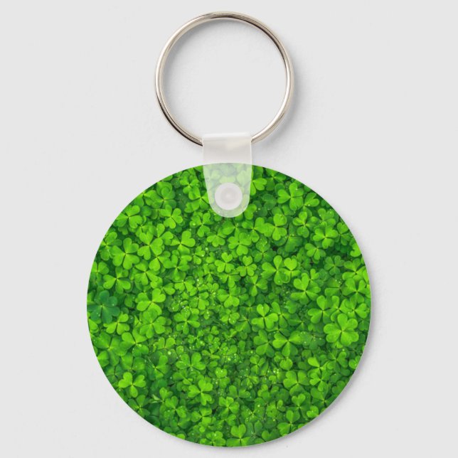 Shamrock Clovers Green Irish Symbol Ireland Keychain (Front)