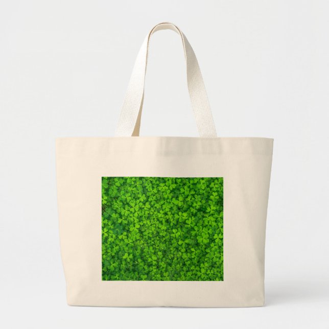 Shamrock Clovers Green Irish Symbol Ireland Large Tote Bag (Front)