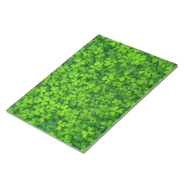 Shamrock Clovers Green Irish Symbol Ireland Notepad (Angled)