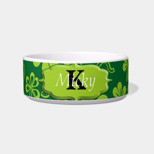 Shamrock Clovers & Horseshoes Bowl (Front)