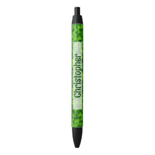 Shamrock Clovers Personalized Black Ink Pen