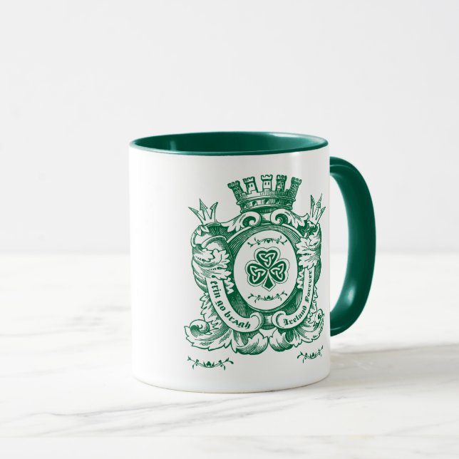 Shamrock Coat of Arm Crest St.Patrick's Day Mug (Front Right)