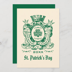 Shamrock Coat of Arm St. Patrick's Day Invitations