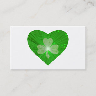 Shamrock Coeur carte de visite blanc