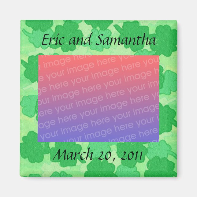 Shamrock Collage mariage photo magnets (Devant)