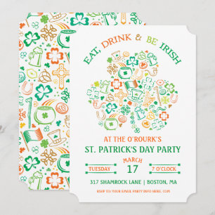 Shamrock coloré St. Patrick's Day Invitation