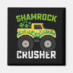 Shamrock Crusher Monster Truck St Patrick's Day Magnet