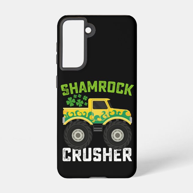 Shamrock Crusher Monster Truck St Patrick's Day Samsung Galaxy S21 Case (Back)