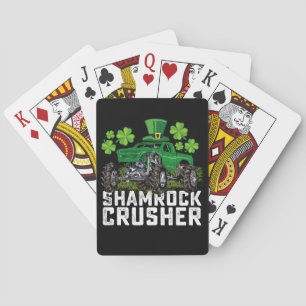 Shamrock Crusher St Patricks Day Monster Truck Playing Cards