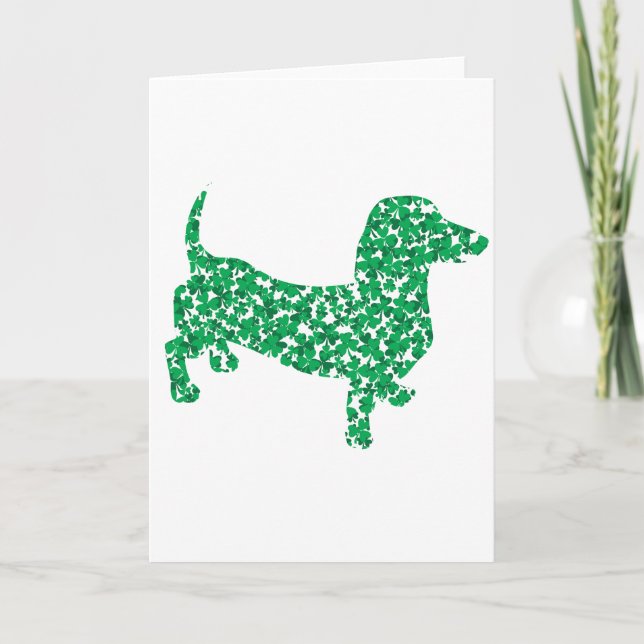 Shamrock Dachshund Card (Front)