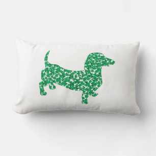 Shamrock Dachshund Lumbar Pillow