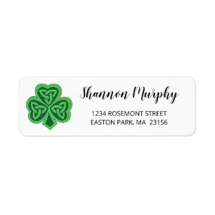 Shamrock de noeud celtique Script de calligraphie 