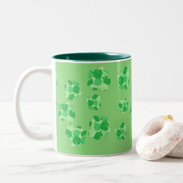 Shamrock des Mugs Verts Shamrock (Avec donut)