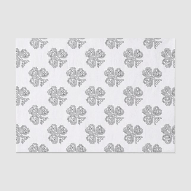 Shamrock Design Black and White Tissue Paper (Front)