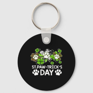 Shamrock Dog Clovers St Paw Trick's Day St Patrick Keychain