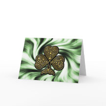 shamrock d'or celtique carte de jour St Patrick