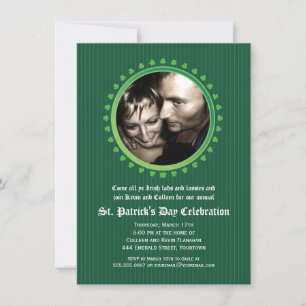 Shamrock Double Porthole St Patricks Day Party Invitation