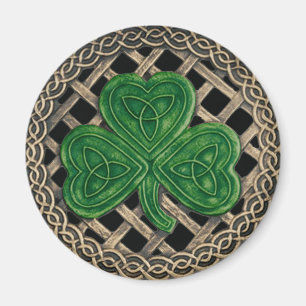 Shamrock Et Noeuds Celtiques Aimant Noir