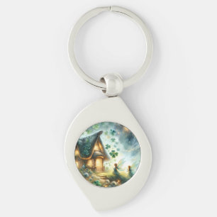Shamrock Fairy Cottage Glow Keychain
