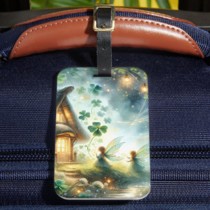 Shamrock Fairy Cottage Glow Luggage Tag