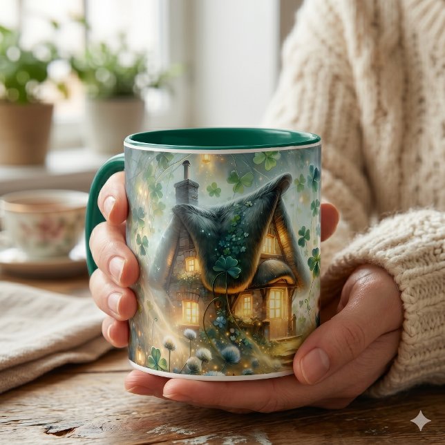 Shamrock Fairy Cottage Glow Mug (Shamrock Fairy Cottage Glow Mug)