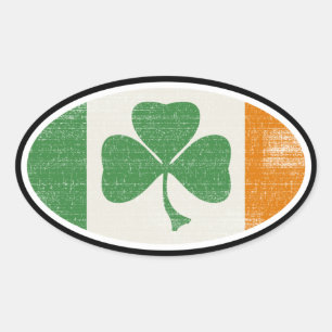 Shamrock flag oval sticker