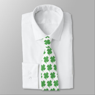 Shamrock Four Leaf Clover Pattern Tie