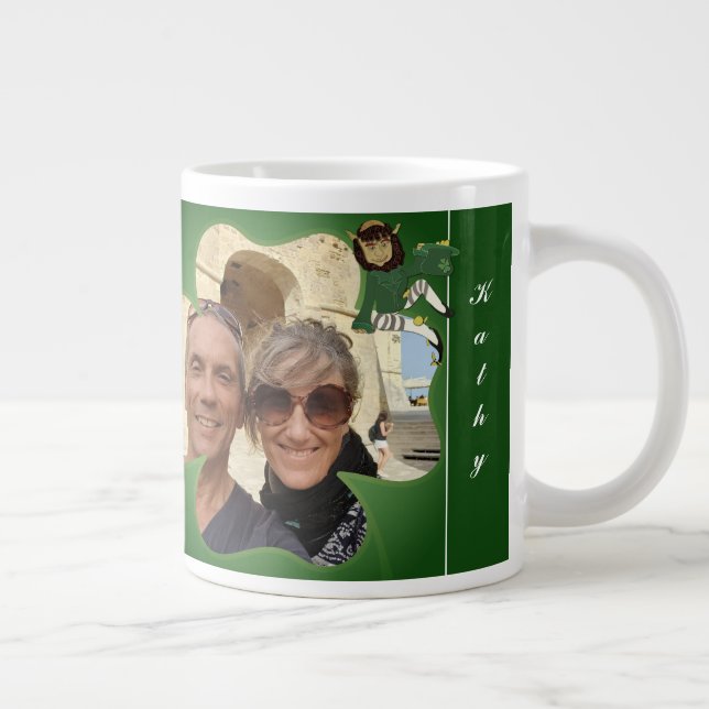Shamrock Frames 2 Photos Specialty Mug (Right)