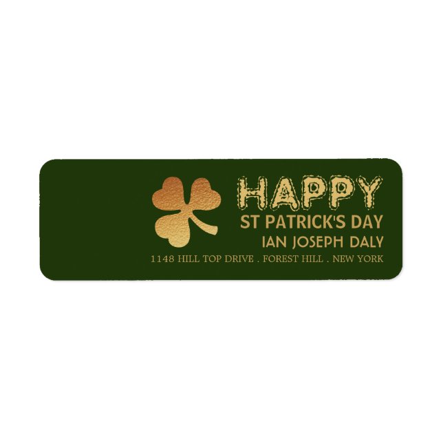 Shamrock Gold Foil, Saint Patrick's Day (Devant)