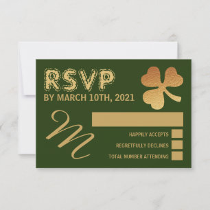 Shamrock Gold Foil, St Patrick's Day Party RSVP