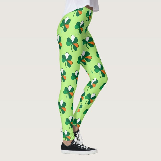 Shamrock Golf Leggings - Irish Flag Colours & Cust (Right)