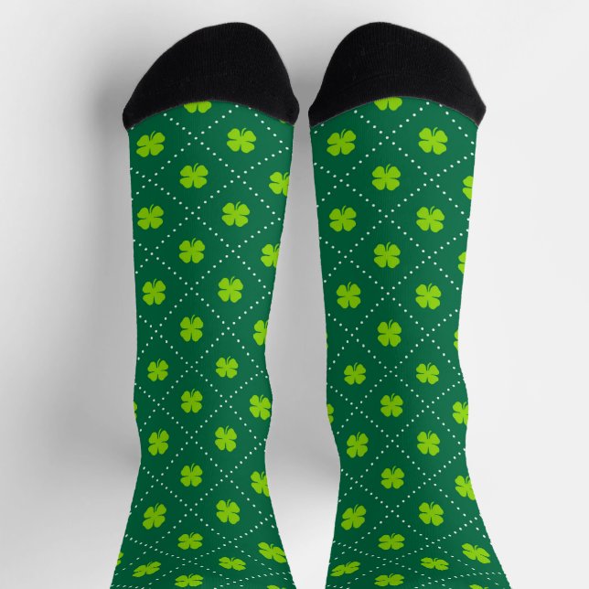 Shamrock Green Argyle Pattern  Socks (Top)