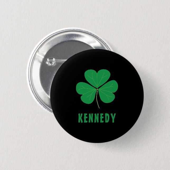Shamrock Green Clover Ireland Celtic Irish Name 2 Inch Round Button (Front & Back)