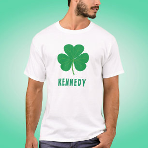 Shamrock Green Clover Ireland Irish Custom Name T-Shirt