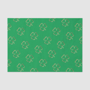 Shamrock Green Irish Ireland Clover Pattern Tissue Paper