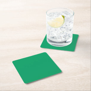 Shamrock Green Square Paper Coaster