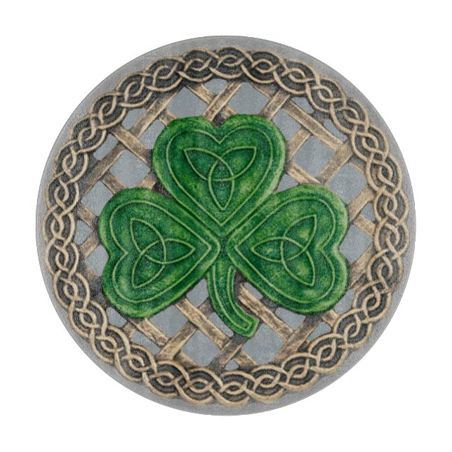 Shamrock Gris sur la planche à découper des noeuds (Devant)
