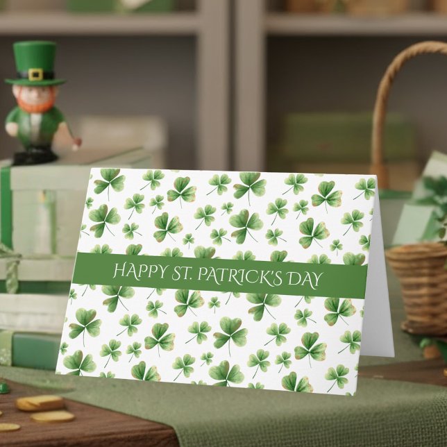 Shamrock Happy St. Patrick's Day Customizable Holiday Card (Creator Uploaded)