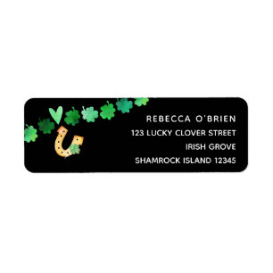 Shamrock Heart and Horseshoe Adresse de retour
