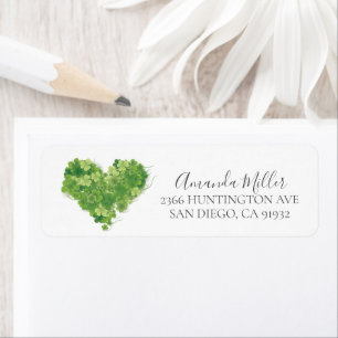 Shamrock Heart  Bridal Shower Return address