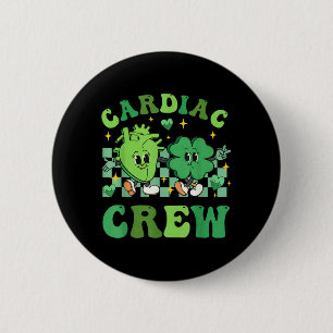 Shamrock Heart Cardiac Nurse Cardiology St 2 Inch Round Button