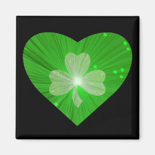 Shamrock Heart fridge magnet black