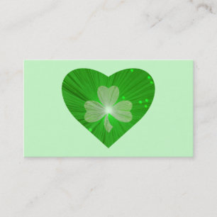 Shamrock Heart Green business card