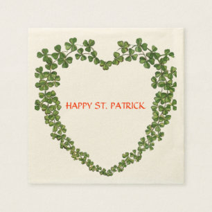 SHAMROCK HEART green purple Napkin