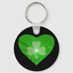 Shamrock Heart keychain black