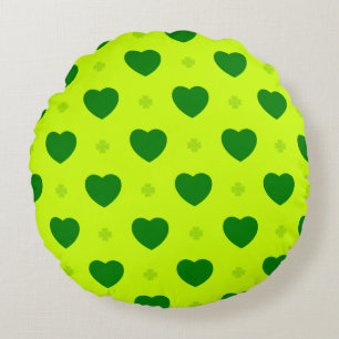 Shamrock Heart Round Pillow