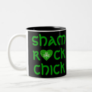 Shamrock Heart 'Shamrock Chick' mug black