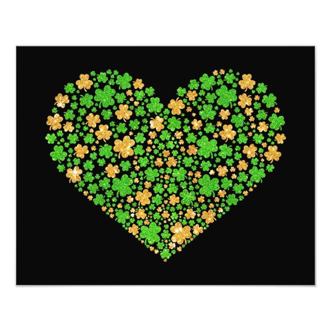 Shamrock Heart St Patrick's Day Photo Print (Front)
