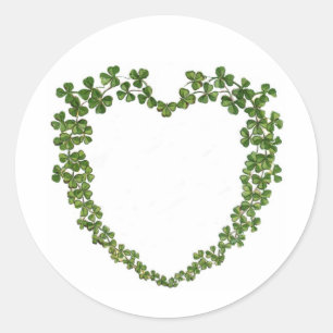 Shamrock Heart Vintage St. Patrick's Day Classic Round Sticker