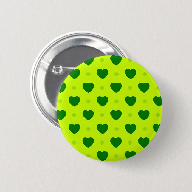Shamrock Hearts Button (Front & Back)